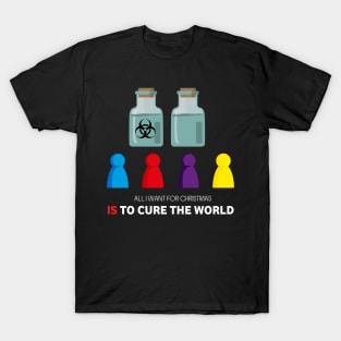 All I Want For Christmas Is To Cure The World - Board Games Design - Board Game Art T-Shirt